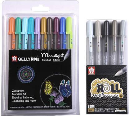 SAKURA Gelly Roll Moonlight Pens Zentangle Mandala art drawing lettering Stationery Set