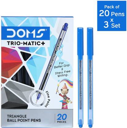DOMS Fine Point Trio-Matic + Ball Point Pen Box Set | Lightweight, Smooth Writing Ball Pen