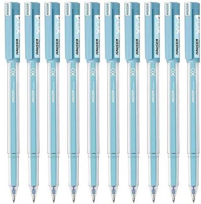 HAUSER XO Jumbo 10 Pcs, Loaded With Jumbo Refill, Quick Dry Ink, Transparent Gel Pen