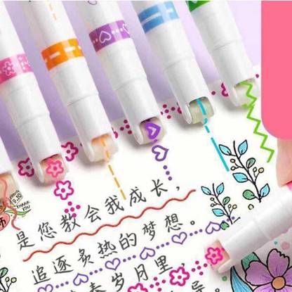 PKM Designer Liner Colour Pens Markers Pen 6 Different Curve Shapes For Kids &Adults Marker Ink