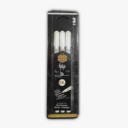Arctave White Highlight Gel Pen (Set of 3) Calligraphy