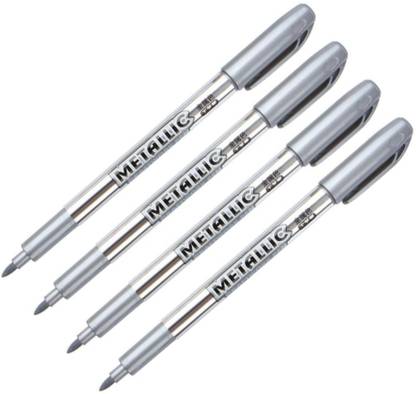 feelhigh Metallic Marker Pens, Silver Metallic Permanent Markers Multi-function Pen