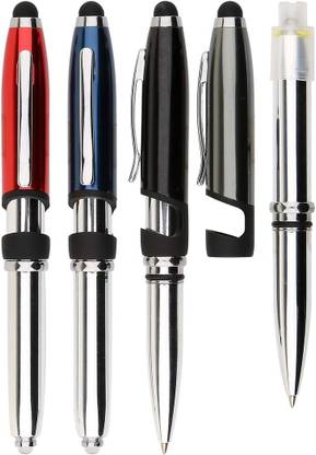FRKB 4in1 multifunction metal light Pen touch stylus function with Pen holder 4pc Multi-function Pen