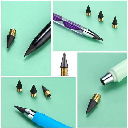 Kickzu 6PCS NIBS with 1 Everlasting Pencil Replaceable Graphite Nib Pencil Grip