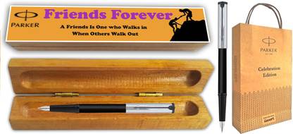 PARKER BETA PREMIUM FOUNTAIN PEN GT With Wooden Friends Forever Gift Box & Gift Bag Fountain Pen
