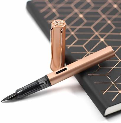 Bwogue Fountain Pen with Elegant Writing Tool with High-Quality Steel Nib- ROSE GOLD Ink Cartridge