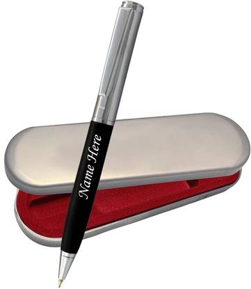 UJJi Half Matte Black Pen with Name Engraved Ball Pen