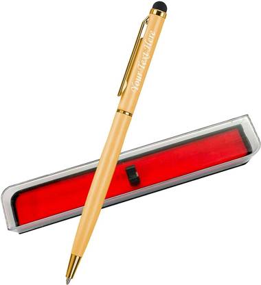 UJJi Name Pen in Extra Slim Design Gold Metal with Stylus for Touch Screen Multi-function Pen