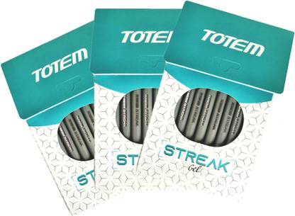 TOTEM Streak Gel Pen Set|30 Black|0.6mm Tip|Ideal for student and exam|Premium stylish Gel Pen