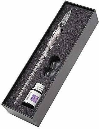 Levin Crystal Glass Dip pen Fountain Pen Ink Holder Set Calligraphy
