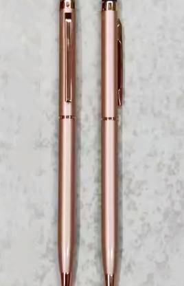 RANJAN Slim,satin-Rose pink finish,light weight,0.8 mm ,stylus on top for touch screen Ball Pen