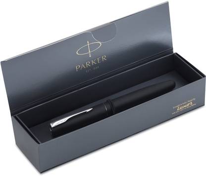 PARKER Frontier Matte Black, Chrome Trim Fountain Pen