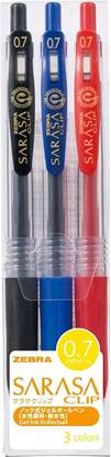 Zebra Sarasa Clip Pen 0.7 mm, 3 Color Set (JJB15-3CA) Gel Pen