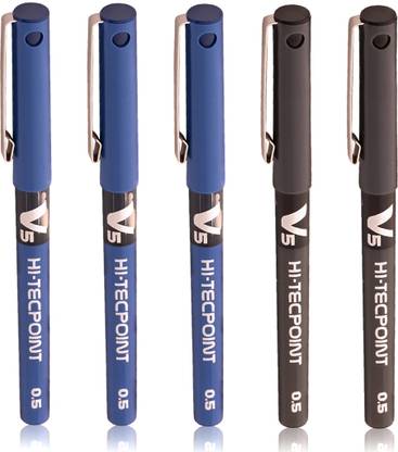 PILOT V5 (Blue- 3, Black-2) Roller Ball Pen