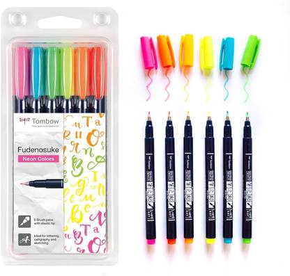 Tombow Fudenosuke Hard Tip Brush Pens ,Assorted Stationery Set