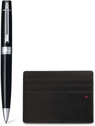 SHEAFFER Gift 300 | Glossy Black Ball Pen With Table Clock Combo | Premium Pen Gift Set