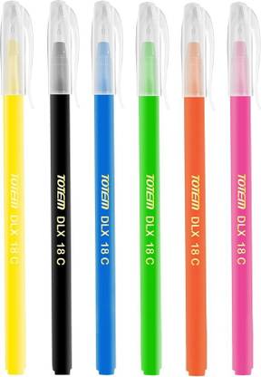 TOTEM Delux Ball Pens | 100 Pcs (60 Blue Ink & 40 Black Ink) | Lightweight & Colourful Body Design | Use and Throw Pens | For One Time Use | Ideal for School Office & Business | Budget Friendly Stick Ball Pen