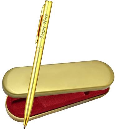 UJJi Name Engraved Shiny Gold Colour Metal Ball Pen