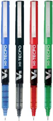 PILOT Pilot V5 Hi Tecpoint (Blue/Black/Red/Green - Set of 4) Roller Ball Pen