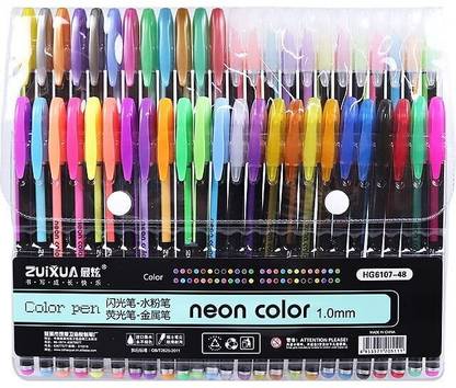 Adoere 48 Pc Gel Pens set Color gel pens,Glitter,Metallic Neon Pen Set Coloring Drawing Gel Pen