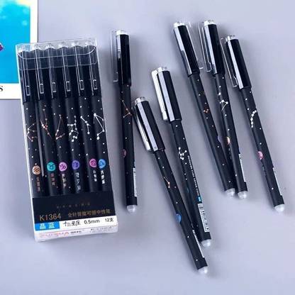 fixer Unique Star Dotted Erasable Pen With Assorted Eraser Smudge Proof Gel Pen