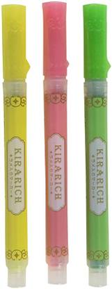 Zebra Sarasa Glitter Highlighter, Kirarich, (WKS18-3C) Stationery Set