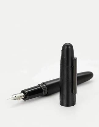 Gold Leaf 9056 Tiger Wood Bull Embossed Handmade Pen With 50Ml Black Ink Bottle 0.5mm Nib Fountain Pen