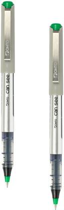 OHTO Rollerball Pen Silver Pen Pack of 2,Green Ink Needle Tip 0.7mm Similar to GelPen Ball Pen