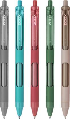 FLAIR Zoox 0.7 mm Minimalistic Design Rubberised Body F7 Retractable Mechanism Roller Gel Pen