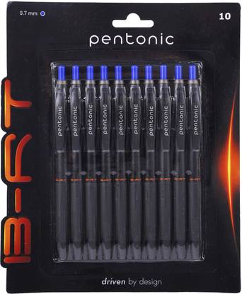 Pentonic B-RT 0.7 mm Retractable Ball Pen Blister | Black Matte Finish Body, Smart Grip Ball Pen