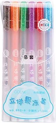 Levin 3D Jelly Ink Pen Set, Highlighters Glitter Gel Pens Coloring Marker Gel Pen Refill