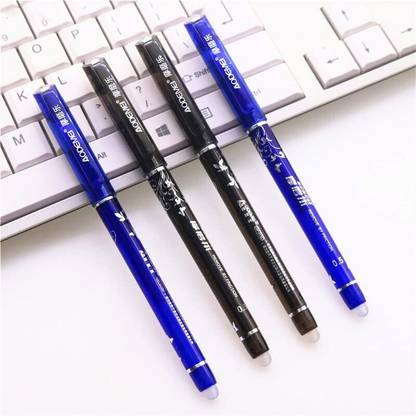 Arrolliant Blue and black Erasable Gel Pen with attached Magic Wipe Eraser (0.5mm Nib Size) Gel Pen