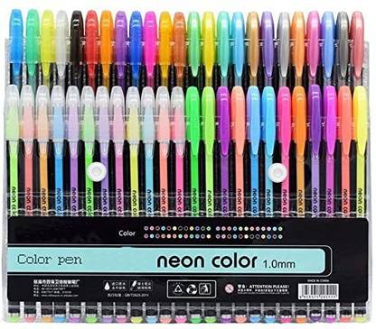 M.S TRADERS Neon color 48 Colour Shades with 1.0mm Nib Sketch Pens