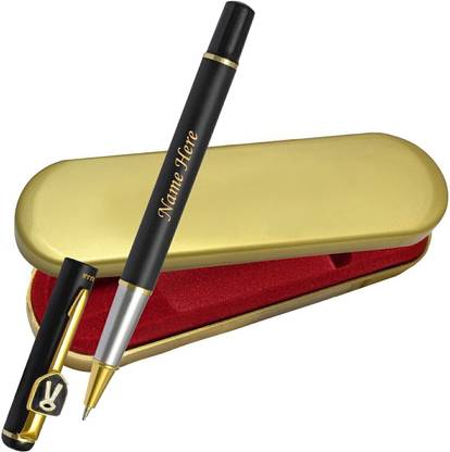 UJJi Advocate Logo Clip with Name Engraved Brass Roller Ball Pen