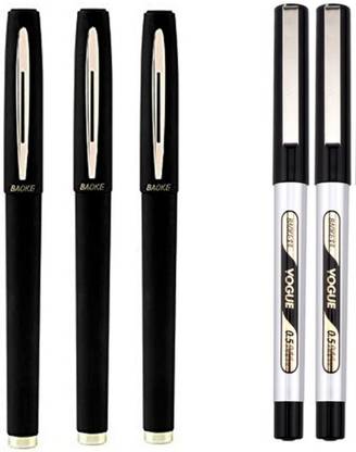 Baoke 0.5mm Smooth writing Black ink gel pen &Free rollerball 0.5mm 2 pcs black pens Gel Pen