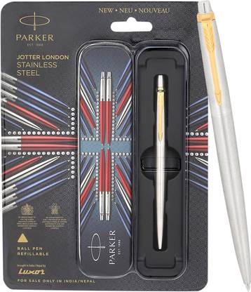 PARKER Jotter Stainless Steel, Gold Trim Ball Pen