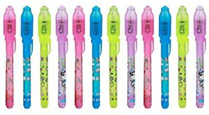 Pvention Invisible Ink Magic Pen With UV-Light For Kids Return Gift / School Supplies Ball Pen