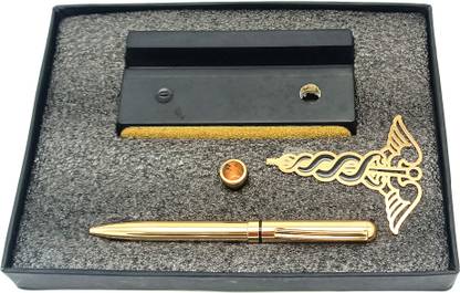 Epraiser Luxury Doctor's Gift Set of Gold Metal Pen, Doctor Crown Logo Table Top Stand Roller Ball Pen