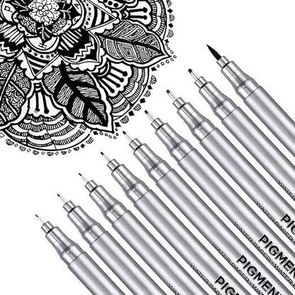 Bluedeal Black Micro-Pen Fineliner Drawing Ink Pen Waterproof Archival Black Pigment Pens Nib
