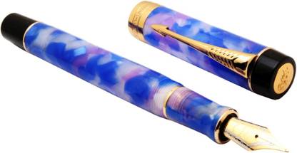 Ledos Jinhao 100 CENTENNIAL BLUE PURPLE ACRYLIC DUAL TONE NIB GOLDEN TRIMS Fountain Pen