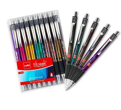 Cello Streak Black Ball Pen