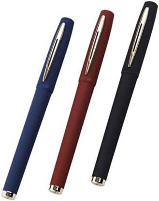 elite station Baoke Gel Ink Roller Ball Pen, Bold Point, 1.0mm (Blue, Red, Black) Roller Ball Pen
