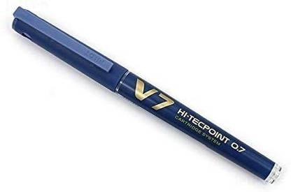 PILOT V7 Cartridge Pen -0.5mm Fine Tip - 2Black/2Blue + 4 Ink Cartidge each Gel Pen