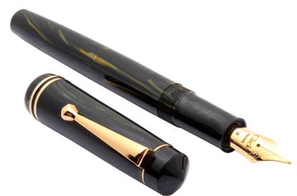 Ledos Click Aristocrat Gold Edition Black Marble Broad Nib Fountain Pen