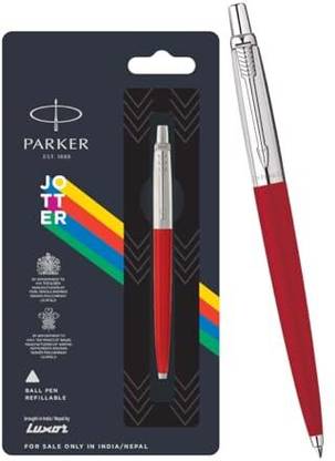 PARKER Jotter Standard, Chrome Trim, Red Body Colour Ball Pen