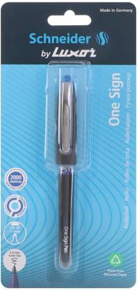 Schneider By Luxor One Sign | Cone Tip | 1.0 mm | 2000 Meters Writing Length | Consistent Ink Flow Roller Ball Pen