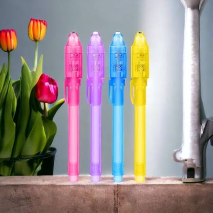AirSoft 4 Invisible Transparent Invisible Ink Magic Pen Fluorescent Money Detector Pen Multi-function Pen