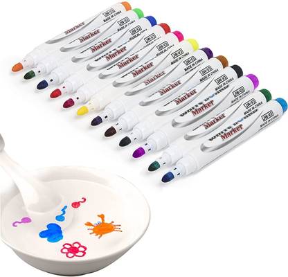 KRAFTMASTERS Set of 12PCS include 11 colors, Kiddies Create Magic Pen Floating with 1 Spoon Gel Pen