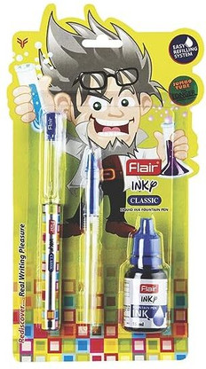Flair Inky Series Roboter-Füllfederhalter – Mit 2 Jumbo-Patronen, Für Kinder & Schüler, Schreibt Weich