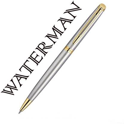 Waterman HEMISPHERE STAINLESS STEEL GT BALLPOINT PEN WITH FREE POCKET WATCH Ball Pen